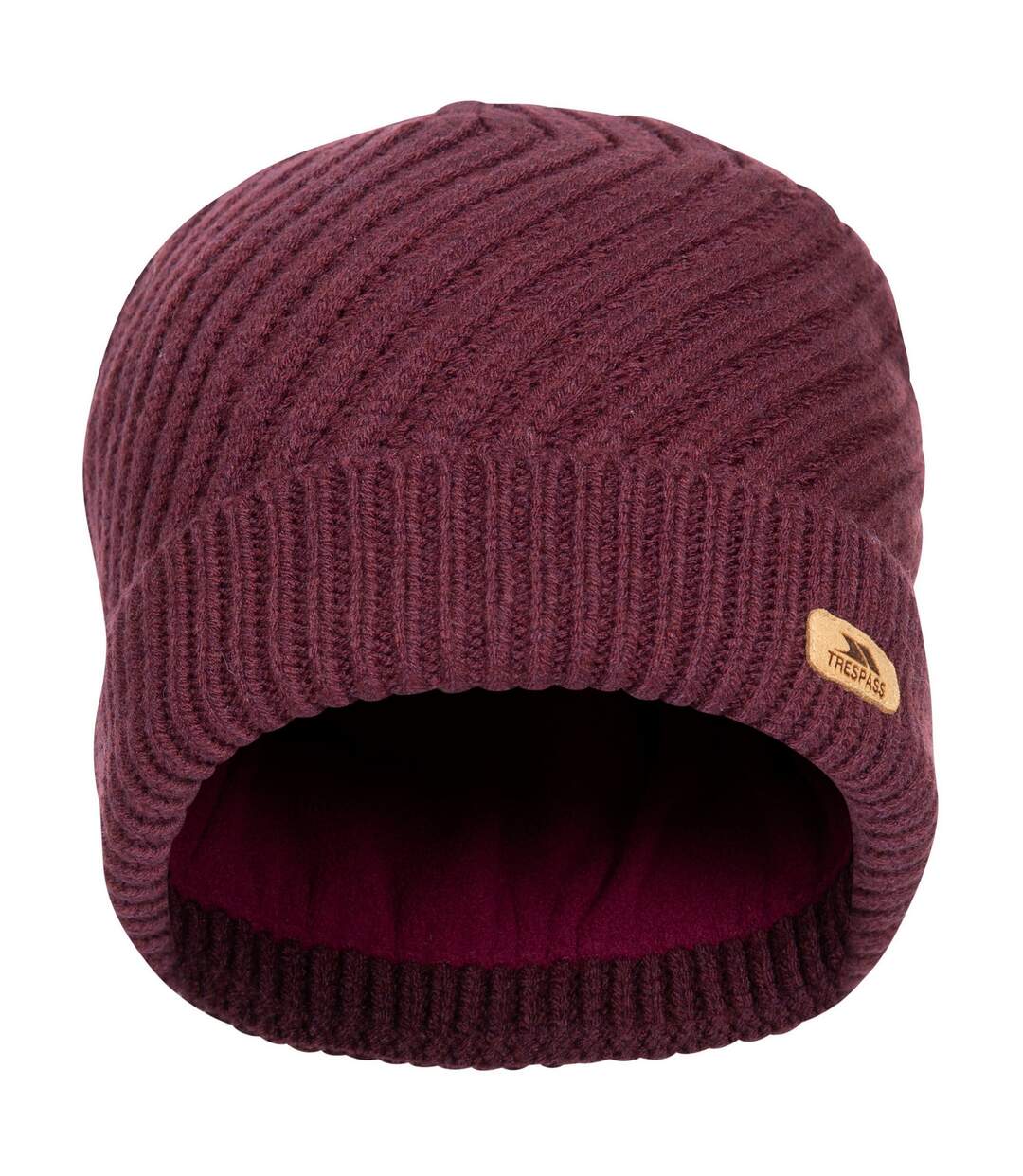 Womens/ladies Twisted Knitted Beanie Fig Trespass-4
