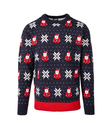 Pull Noël Motif/style Flocons De Neige Nicholas Homme Rouge Blanc Bleu Marine Urban Classics