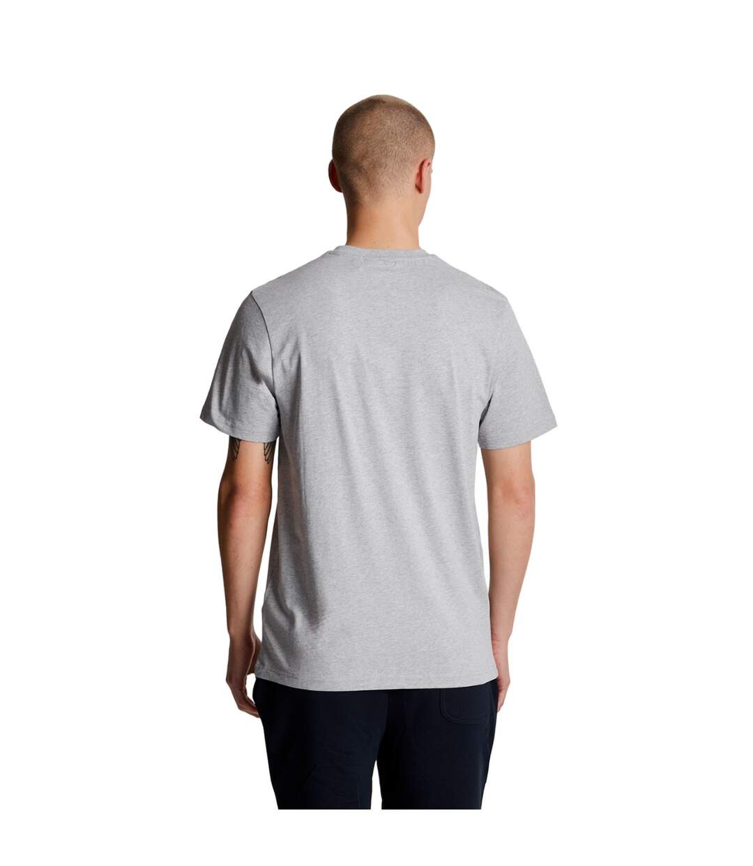 T-shirt uni pour hommes marl gris clair Lyle & Scott-2