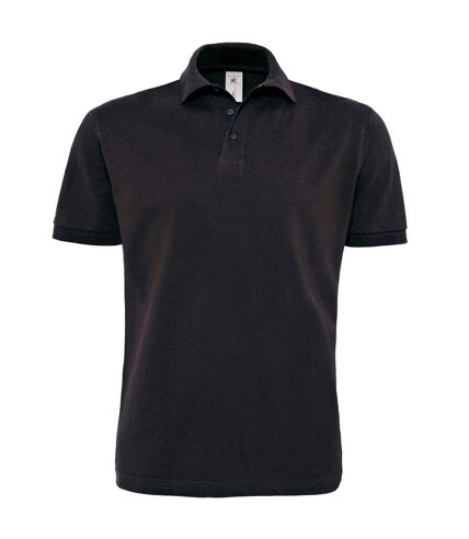 B&C Mens Heavymill Short Sleeve Cotton Polo Shirt (Black) - UTRW3026