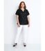 T-shirt court col croisé brillant-4