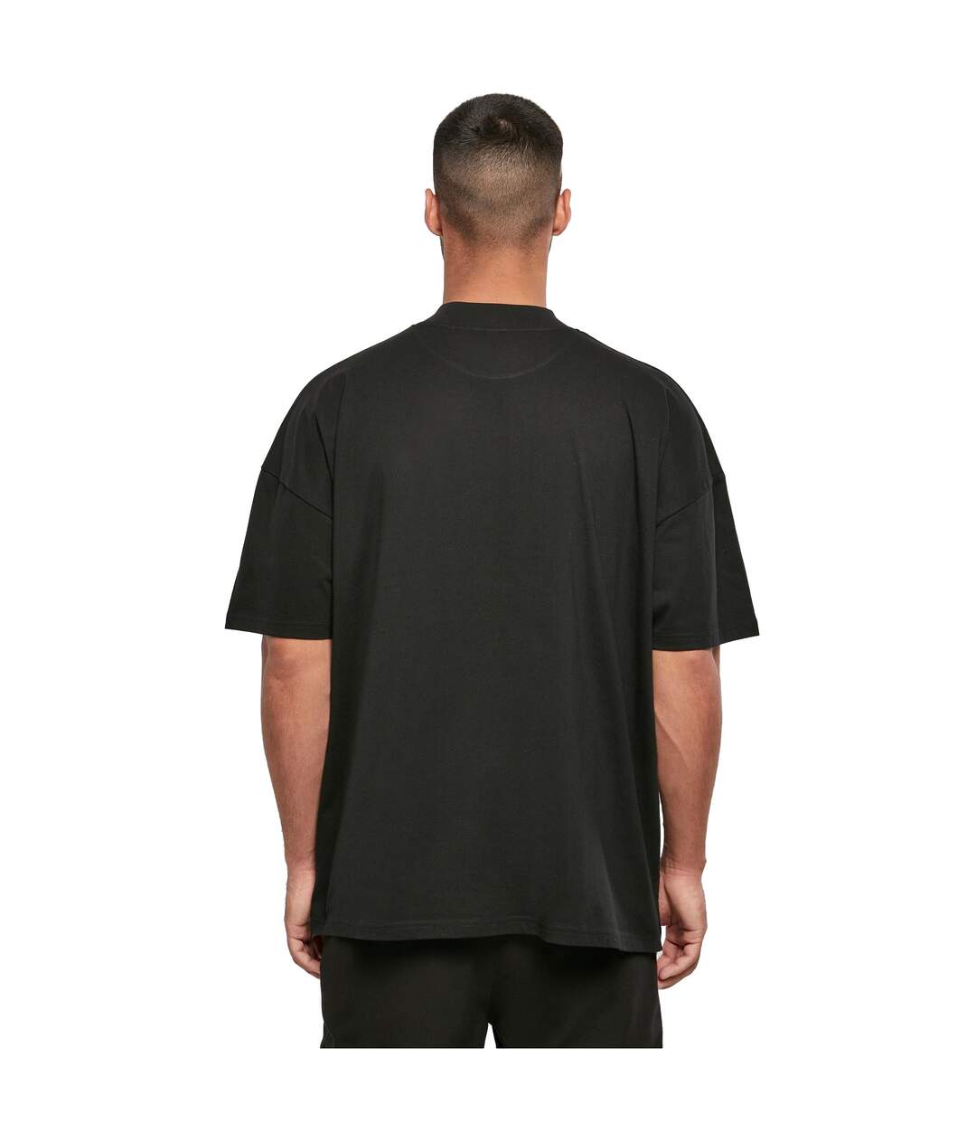 Mens Mock Neck Oversized T-shirt Black Build Your Brand-3