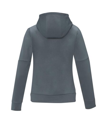 Womens/ladies Anorak Hooded Half Zip Sweatshirt Steel Grey Elevate Life