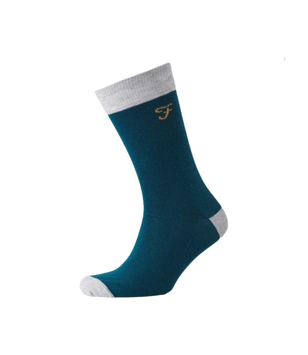 Chaussettes darby homme noir / vert bouteille / gris clair Farah-2