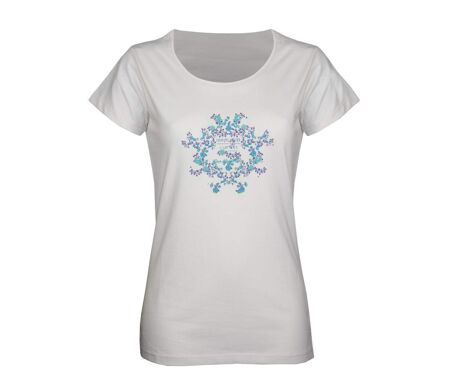 Tee-shirt Mayflower Diapo2 en coton blanc : l'élégance d'une sérigraphie artistique