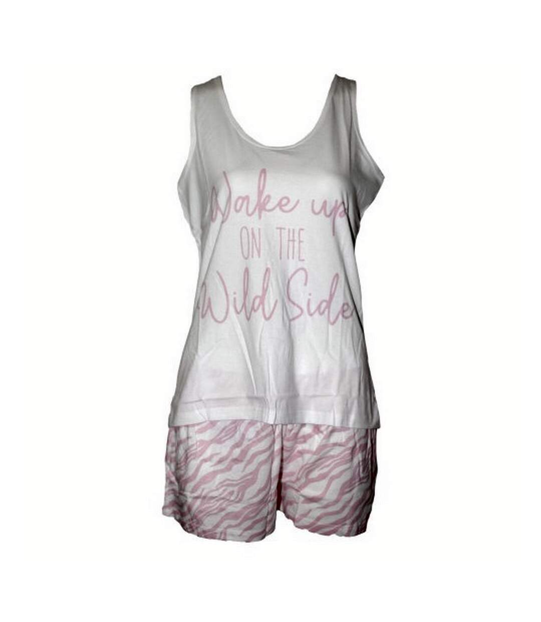 Forever Dreaming Womens/Ladies Wild Side Short Pyjama Set (White/ Pink)