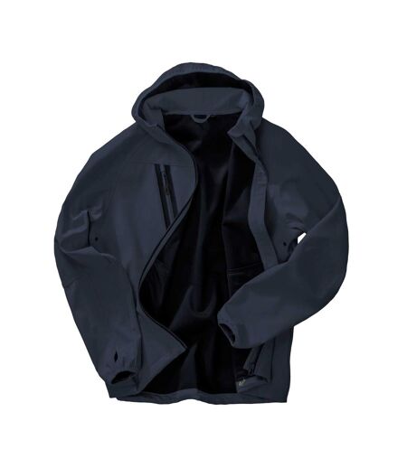 Mens Printed Recycled 3 Layer Casual Soft Shell Jacket Navy Result Recycled