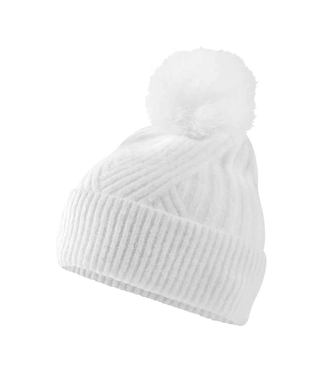 Bonnet Snow Luxe Femme Blanc Beechfield-2