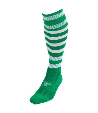 Unisex adult pro hooped football socks green/white Precision
