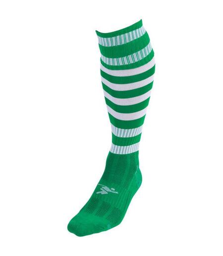 Unisex adult pro hooped football socks green/white Precision