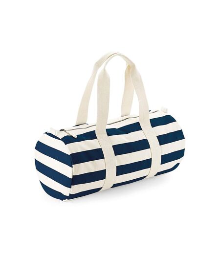 Westford Mill Unisex Nautical Barrel Bag (Natural/Navy) (One Size)