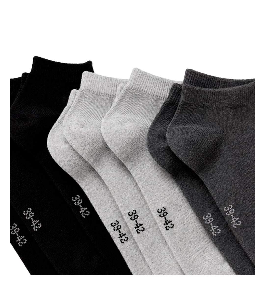 Lot de 5 paires de chaussettes grises/noires mixte espace des marques-2