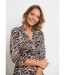 Robe décolleté plissé imprimé animalier-4