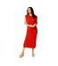 Womens/ladies Zig Zag Maxi Dress Orange Biba-1