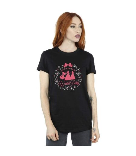 Disney Femmes/Dames Princesse Fête d'hiver T-Shirt Boyfriend en coton (Noir) - UTBI42977