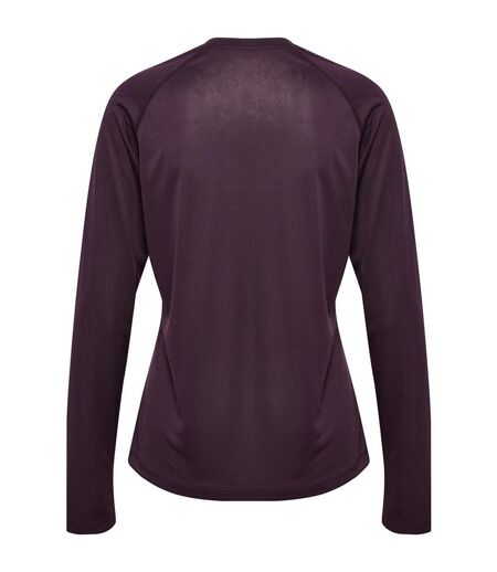 Womens/ladies Nwlbeat Fitted Long-sleeved T-shirt Plum Perfect Newline