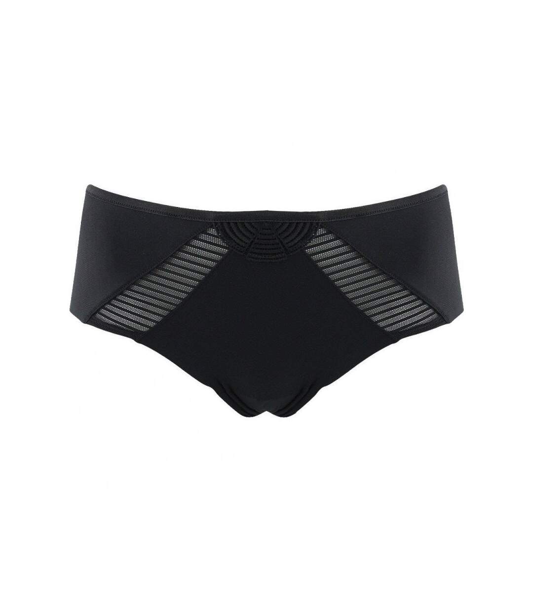 LOU Shorty Femme Microfibre STRIPES Noir-1