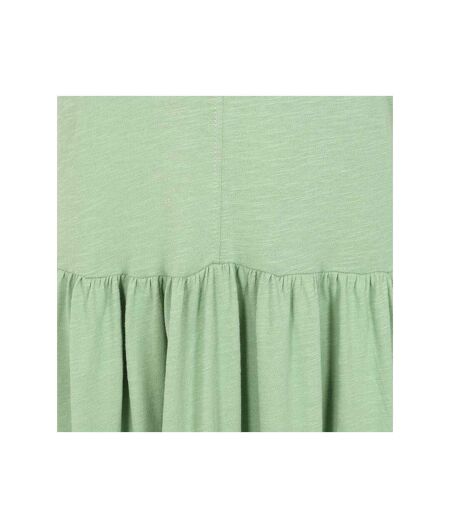 Womens/ladies Long Gathered Dress Grass Green Lazy Jacks