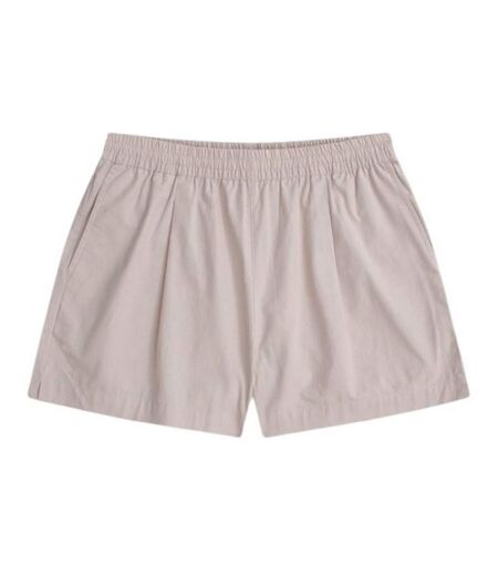 Womens/ladies comfort cotton shorts light beige Animal