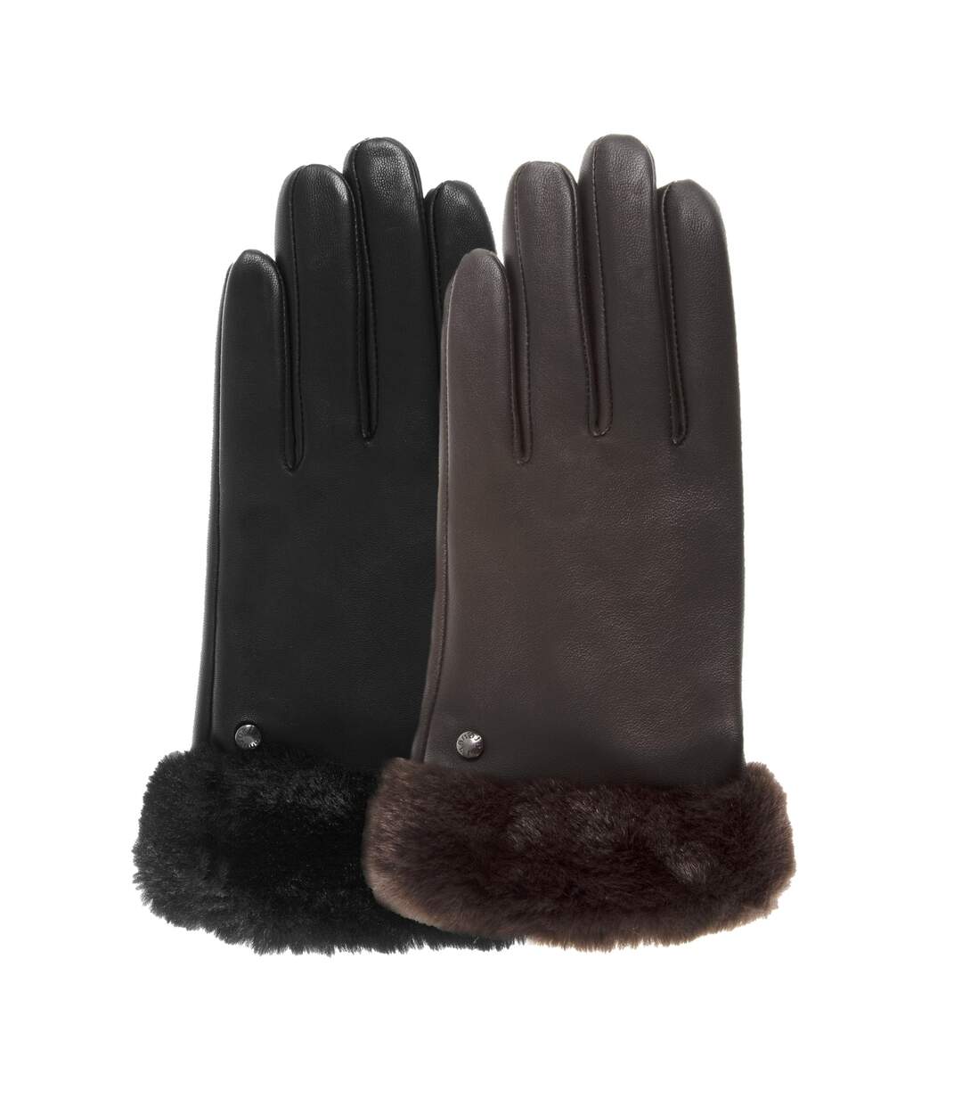 Isotoner Gants femme tactiles en cuir d'agneau pleine fleur - doublés chaud