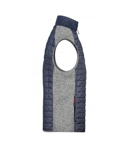 Veste Sans Manches Homme Gris Clair Chiné Anthracite Chiné James And Nicholson