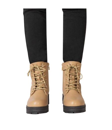 Bottines Motif/style Motard Femme Marron Clair I Saw It First