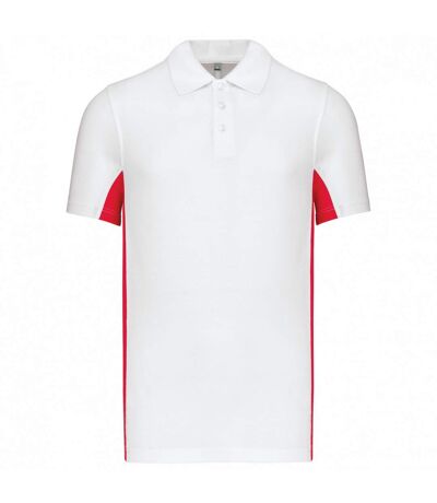 Polo homme blanc / rouge Kariban