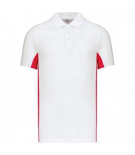 Polo homme blanc / rouge Kariban