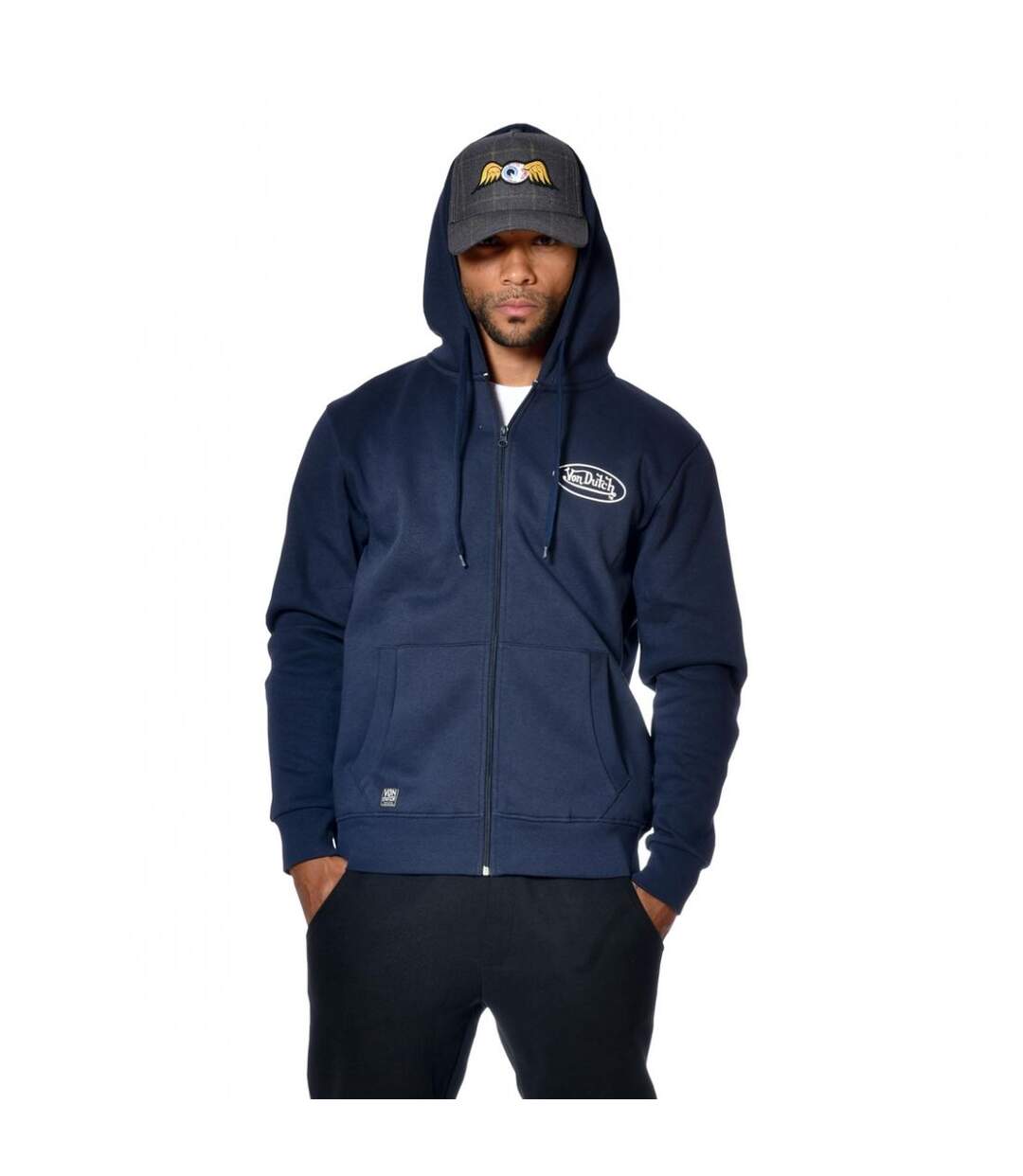 Sweat Von Dutch homme zippé à capuche imprimé devant Sliman-1