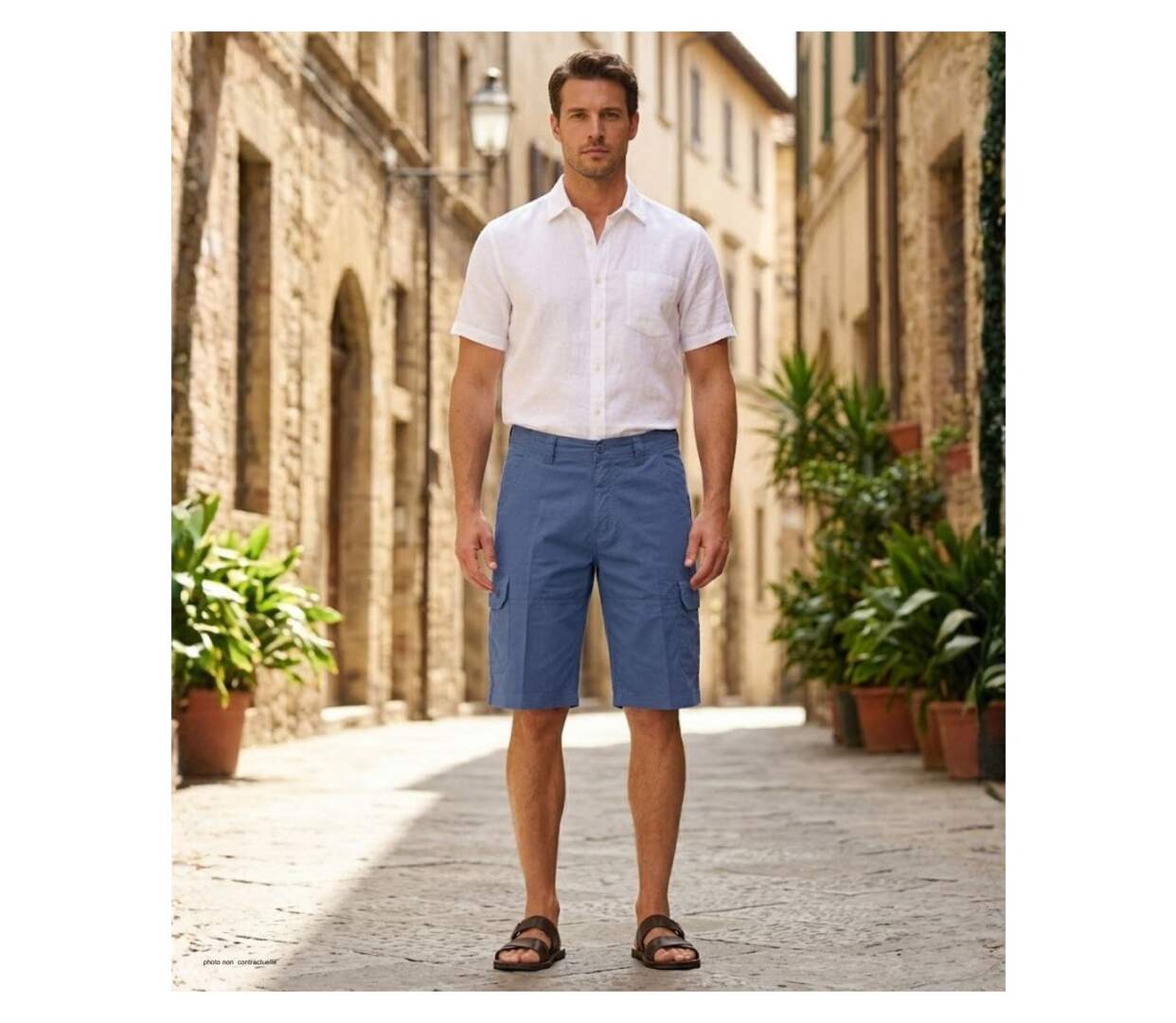 Bermuda WINCHESTER ISLAND2 uni en coton : le short chic et confortable pour vos journées ensoleillées-5