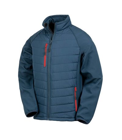 Result Mens Black Compass Padded Soft Shell Jacket (Navy/Red)