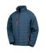 Mens black compass padded soft shell jacket navy/red Result