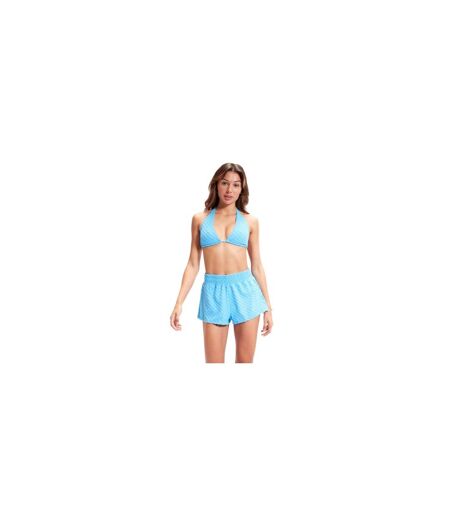 Womens/ladies Tri-fold Terrycloth Swimming Bikini Top Blue Speedo