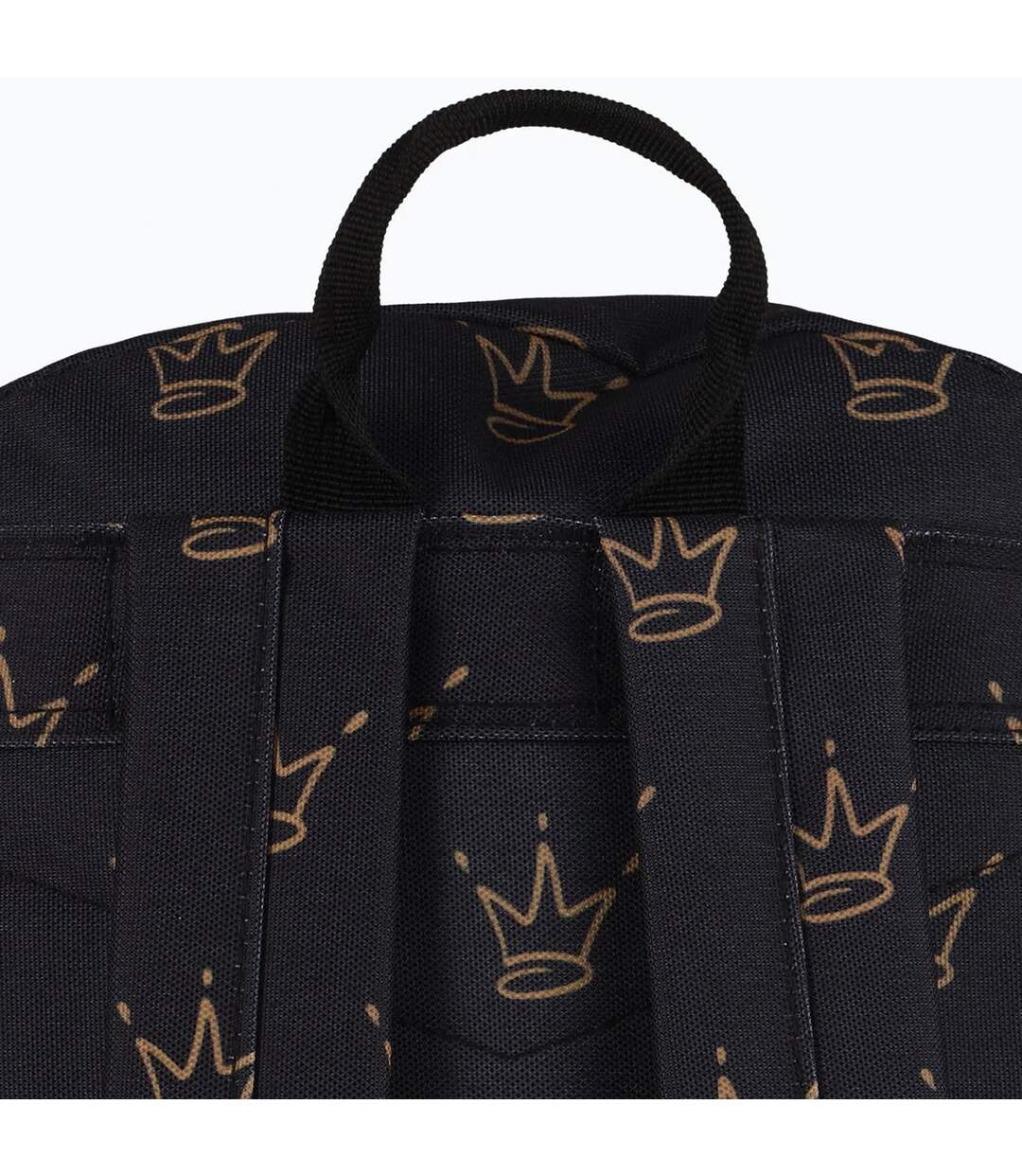Unisex Black King Crown Pattern Backpack with Padded Straps | School Travel Bag-5