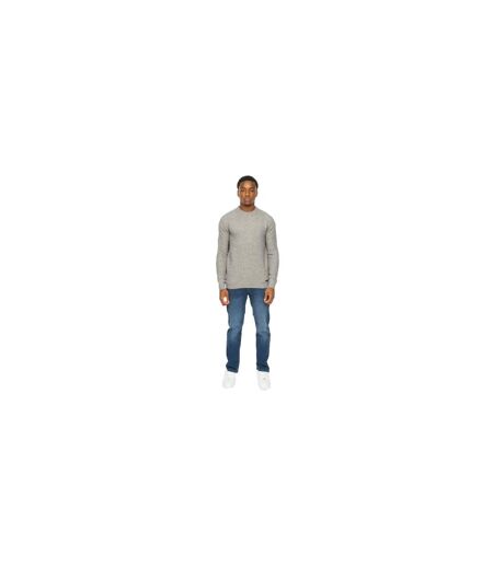 Mens Matera Textured Knitted Jumper Grey Marl Duck And Cover
