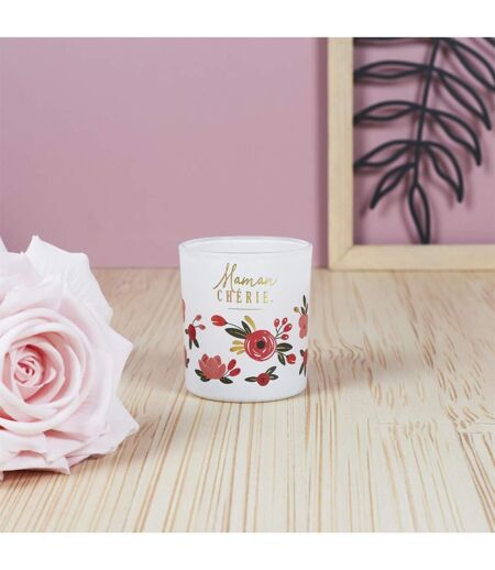 Coffret 2 Bougies Parfumées Maman Chérie 8cm Rose