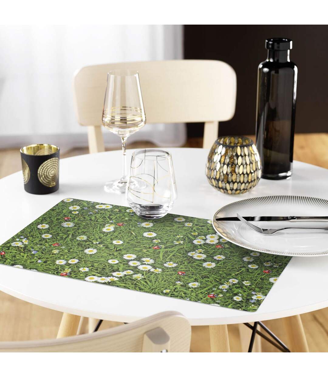 Set de Table Imprimé Fleurette 28x44cm Vert-2