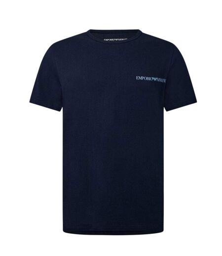 Pack Of 2  Mens Logo Crew Neck T-shirt  Black Blue Emporio Armani EA7