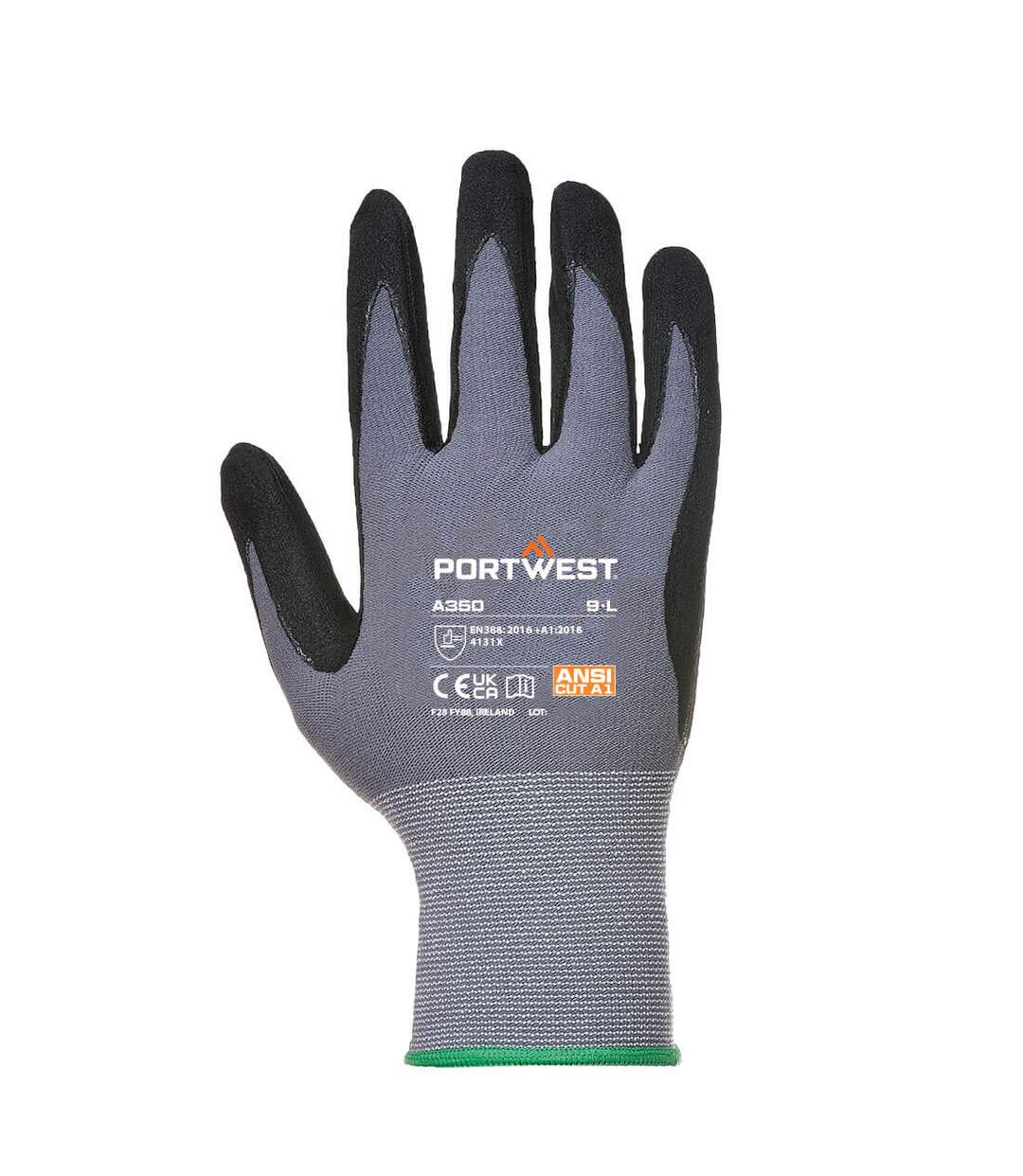 Unisex adult a350 dermiflex grip gloves l black Portwest-2