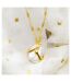 Two Hands Love Hugging White Stone Square Pearl Pendant Necklace-1