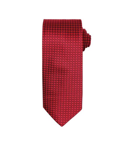 Premier - Cravate à motif pied de poule - Homme (Rouge) (Taille unique) - UTRW5239
