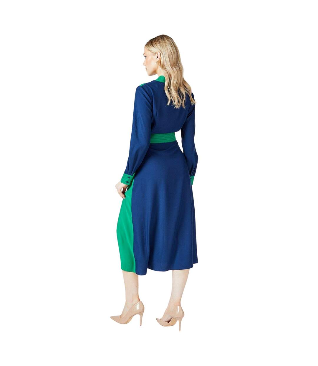 Womens/ladies contrast detail midi dress navy Principles