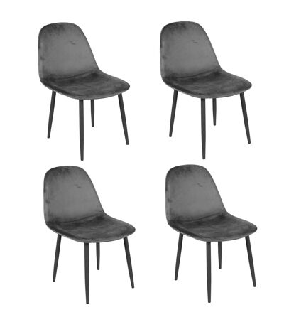 Lot de 4 Chaises de table design velours Inoui