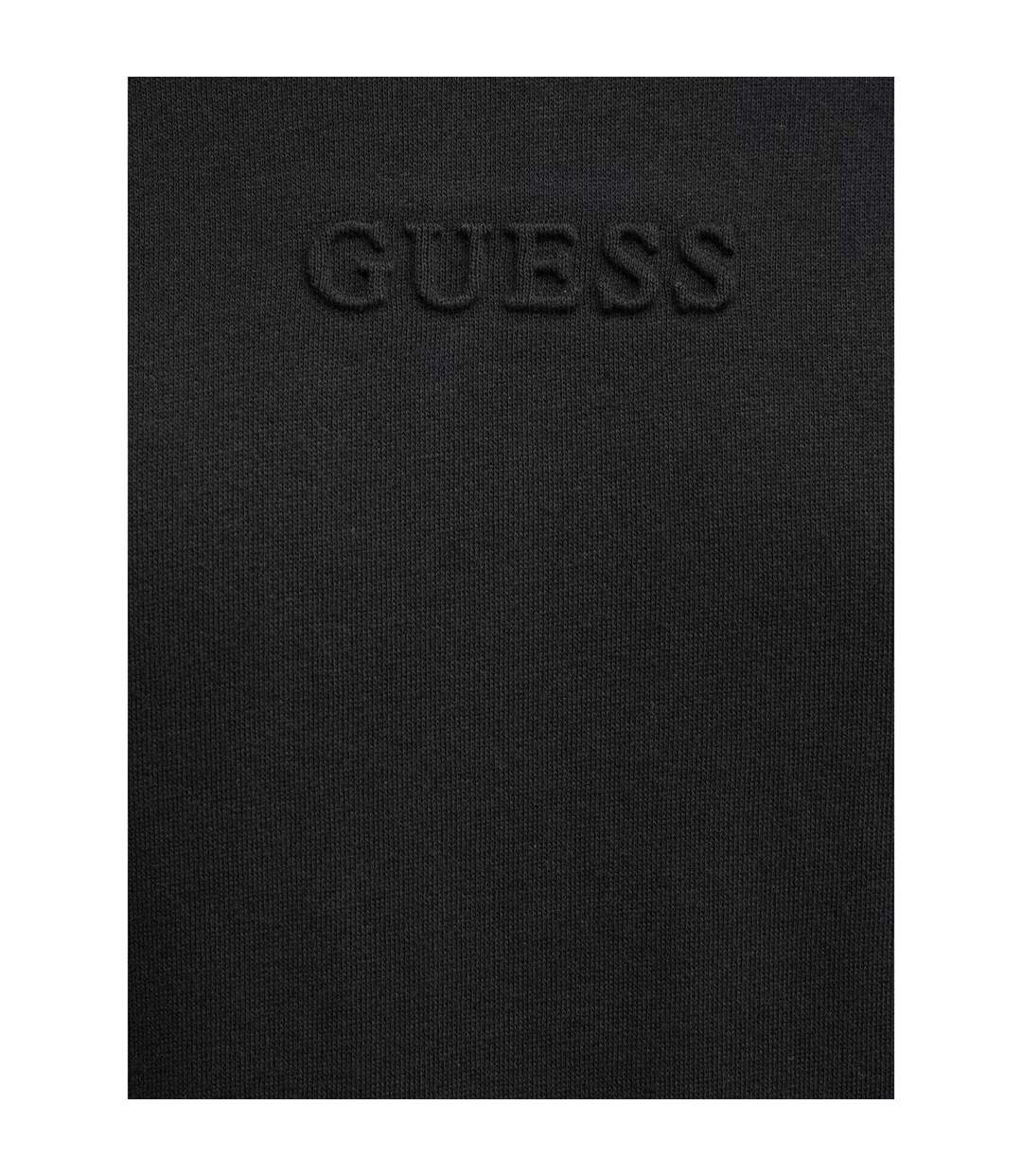 Sweat À Capuche Motif/style En Relief Homme Noir Guess-4