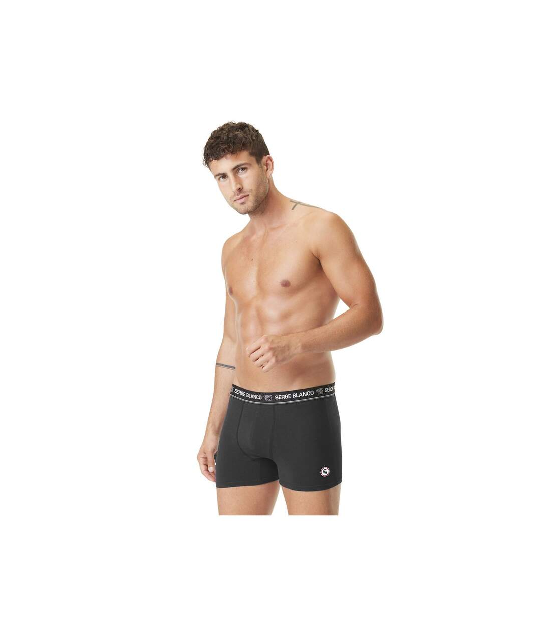 Lot de 4 Boxers coton homme uni Serge Blanco-5