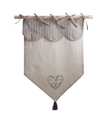 Rideau motif coeur gris