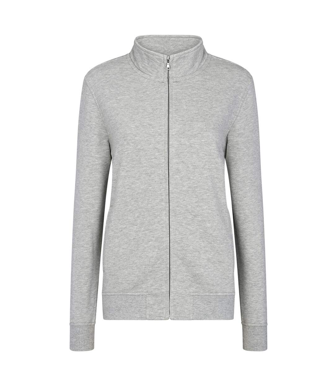 Veste De Survêtement Premium Femme Gris Chiné HRM-1