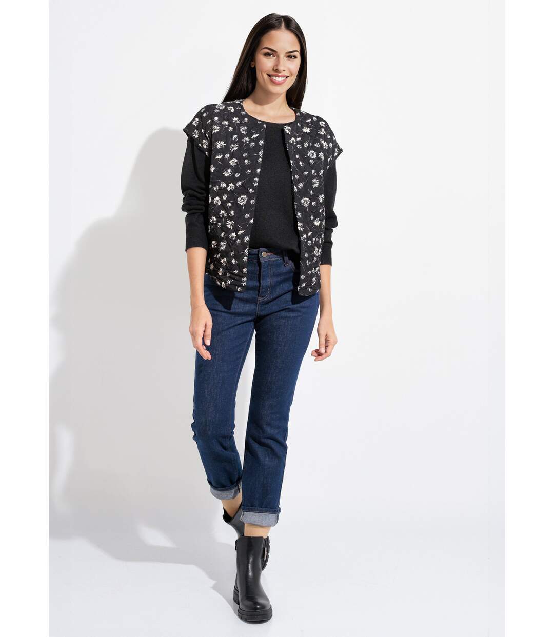 Gilet sans manches matelassé surpiqûres-3