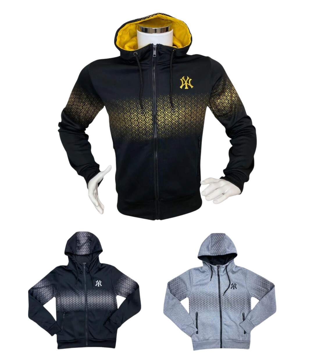 Gilet Sweat à  Capuche Ajusté Homme Gris avec Imprimé-4