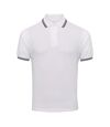 AWDis Mens Stretch Tipped Piqu Polo Shirt (White/Navy) - UTPC3155